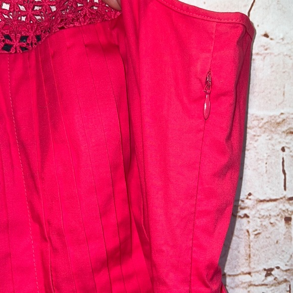 Tommy Hilfiger sundress 4 pink thin straps scoop neck lined pleated side zipper - Picture 5 of 12